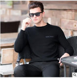 Simple style wool O neck