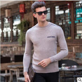 Simple style wool O neck