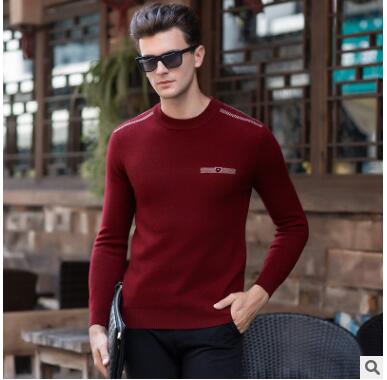 Simple style wool O neck