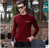 Simple style wool O neck